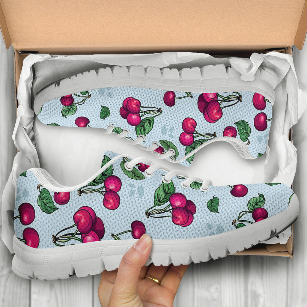 Cherry Pattern Print Design CH01 Sneakers White Bottom Shoes