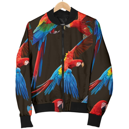 Macaw Pattern Print Design 04 Women's Bomber Jacket