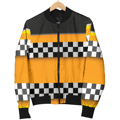 Checkered Pattern Print Design 01 Women's Bomber Jacket