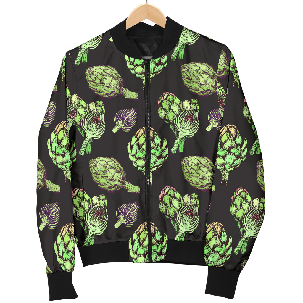 Artichoke Pattern Print Design 02 Women's Bomber Jacket
