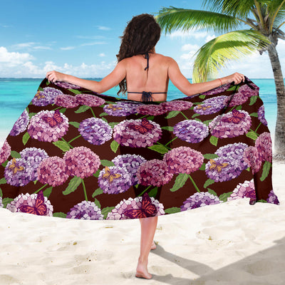 Hydrangea Pattern Print Design HD08 Sarong Pareo Wrap