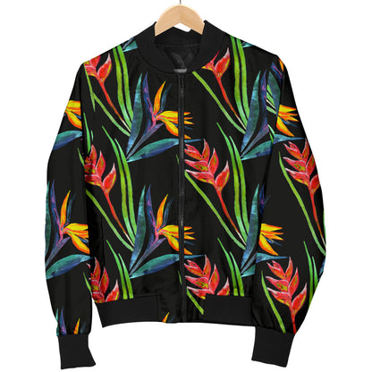 Heliconia Pattern Print Design HL04 Men Bomber Jacket