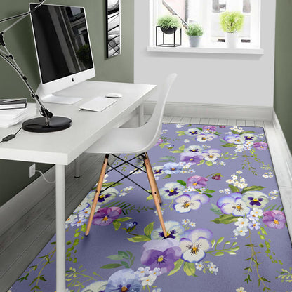 Pansy Pattern Print Design PS05 Area Rugs