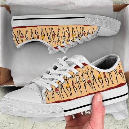 African People White Bottom Low Top Shoes