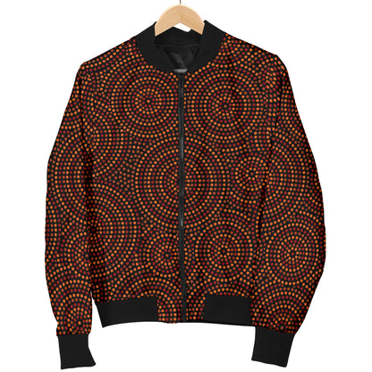 Aboriginal Pattern Print Design 02 Women's Bomber Jacket