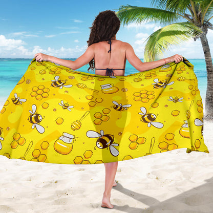 Bee Pattern Print Design BEE01 Sarong Pareo Wrap
