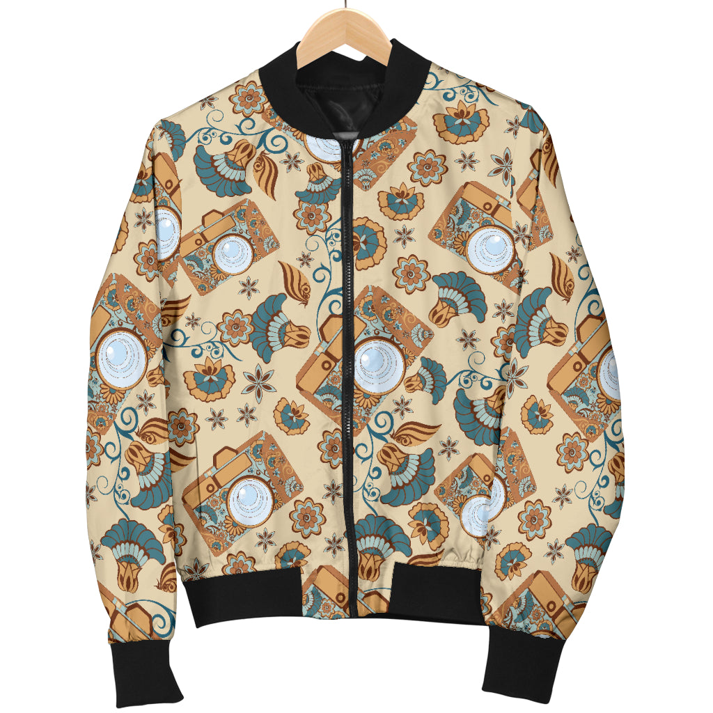 Camera Pattern Print Design 05 Women's Bomber Jacket