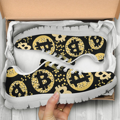 Bitcoin Pattern Print Design DO06 Sneakers White Bottom Shoes