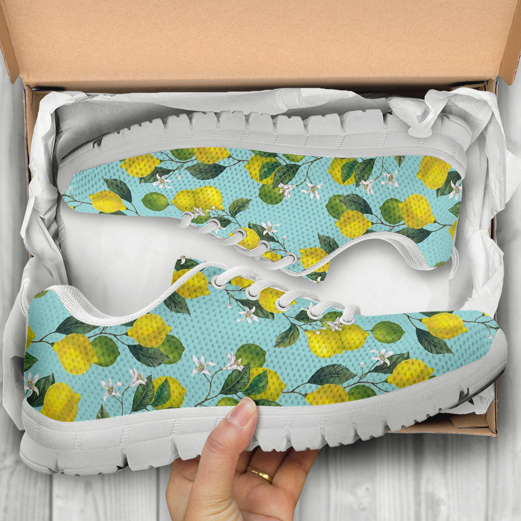 Lemon Pattern Print Design LM05 Sneakers White Bottom Shoes