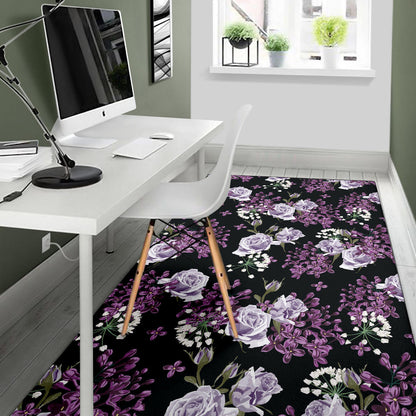 Lilac Pattern Print Design LI04 Area Rugs