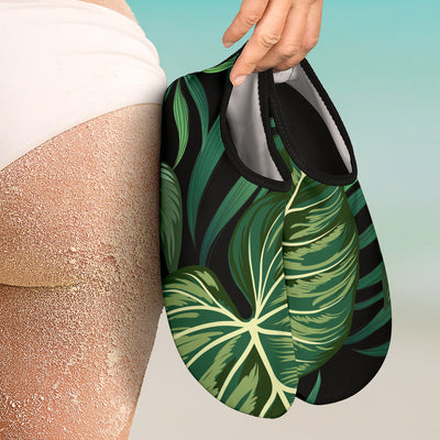 Green Fresh Tropical Palm Leaves Aqua Water Shoes