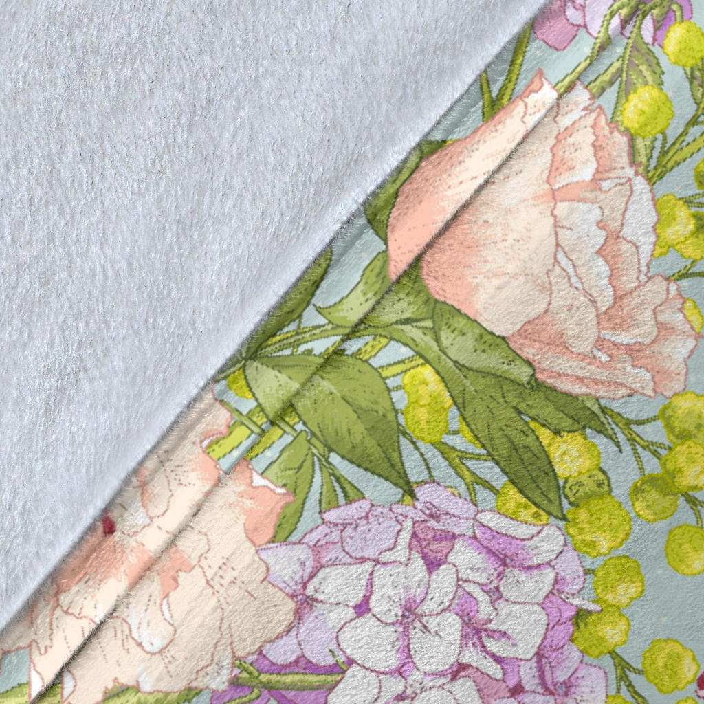 Hydrangea Pattern Print Design HD02 Fleece Blanket