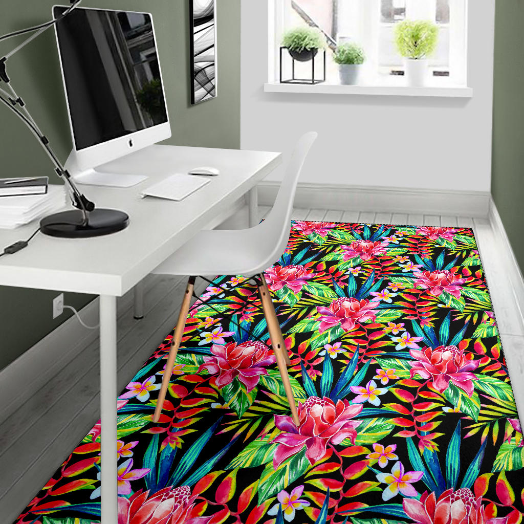 Heliconia Pattern Print Design HL02 Area Rugs