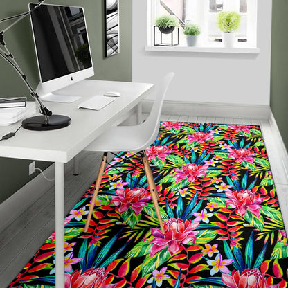 Heliconia Pattern Print Design HL02 Area Rugs