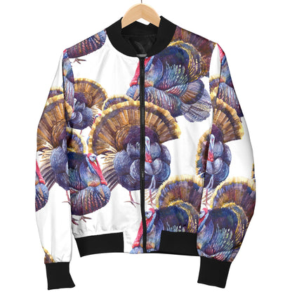 Turkey Pattern Print Design 01 Women's Bomber Jacket