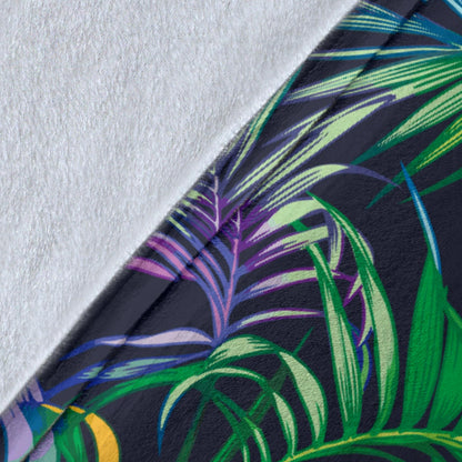 Palm Leaves Pattern Print Design PL04 Fleece Blanket
