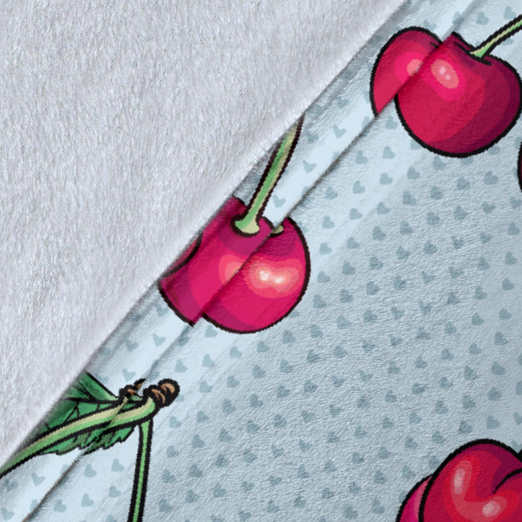 Cherry Pattern Print Design CH01 Fleece Blanket