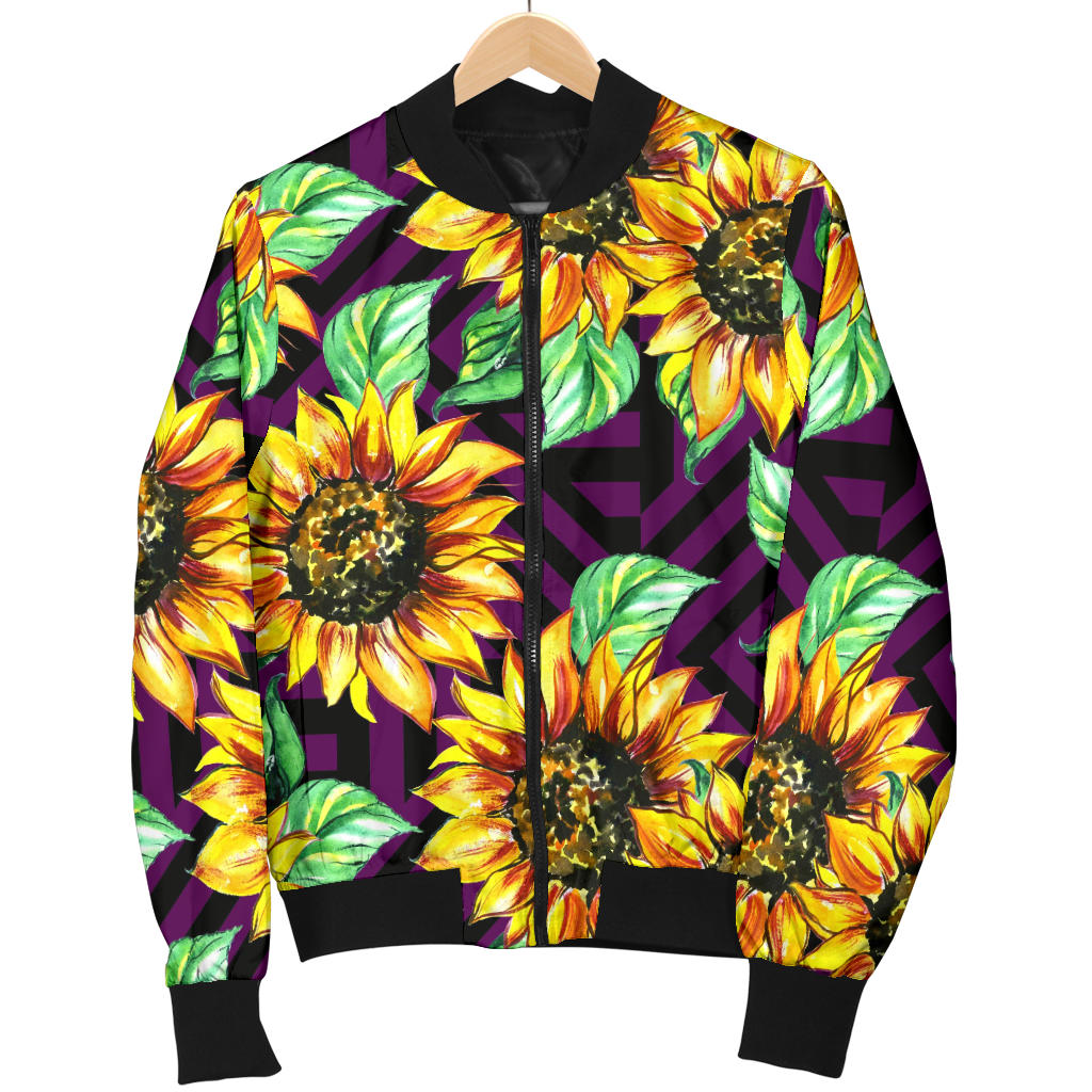 Sunflower Pattern Print Design SF012 Men Bomber Jacket