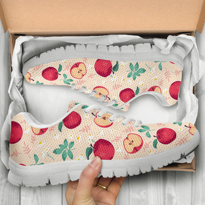Apple Pattern Print Design AP06 Sneakers White Bottom Shoes