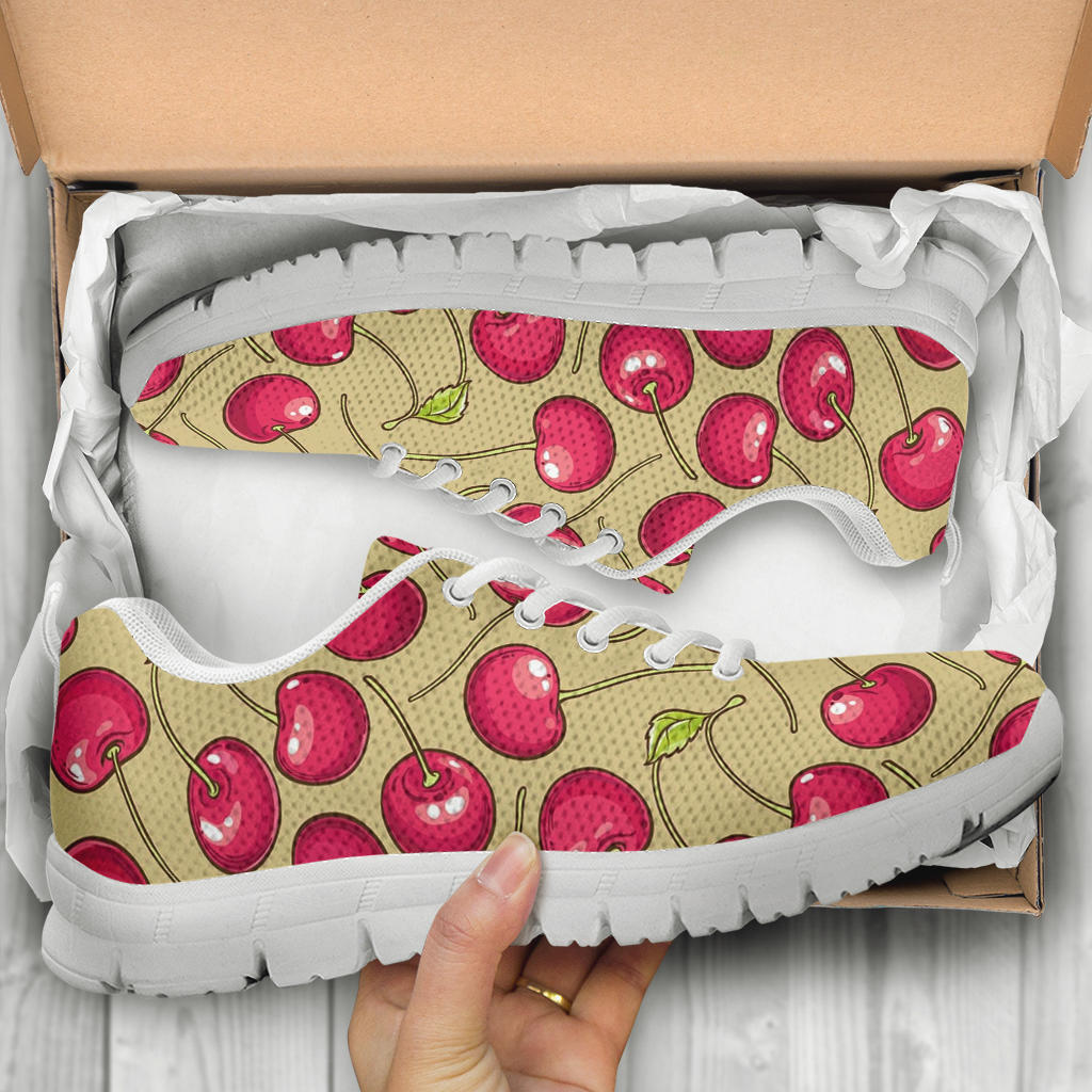 Cherry Pattern Print Design CH05 Sneakers White Bottom Shoes