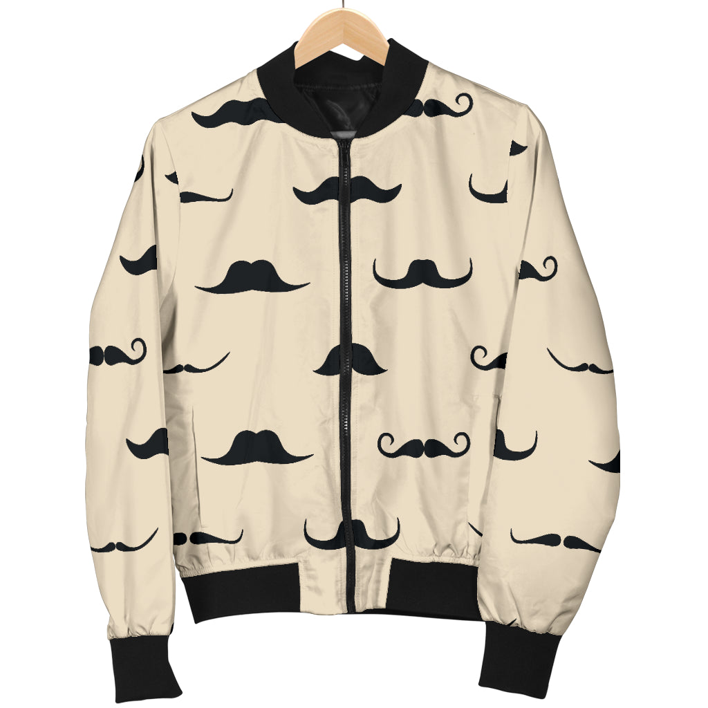 Mustache Pattern Print Design A03 Women's Bomber Jacket