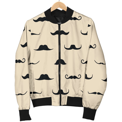 Mustache Pattern Print Design A03 Women's Bomber Jacket
