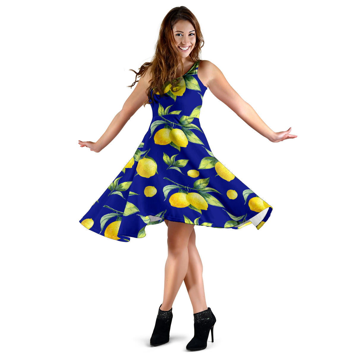 Lemon Pattern Print Design LM06 Midi Dress