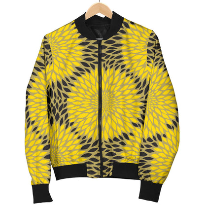 Sunflower Pattern Print Design SF06 Women Bomber Jacket