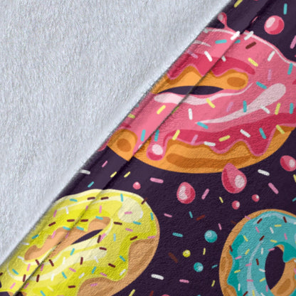 Donut Pattern Print Design DN03 Fleece Blanket
