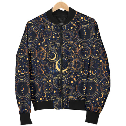 Celestial Pattern Print Design 04 Women's Bomber Jacket
