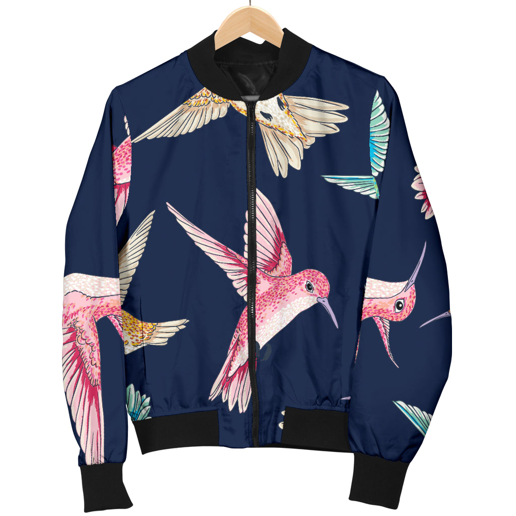 Hummingbird Cute Pattern Print Design 01 Women's Bomber Jacket