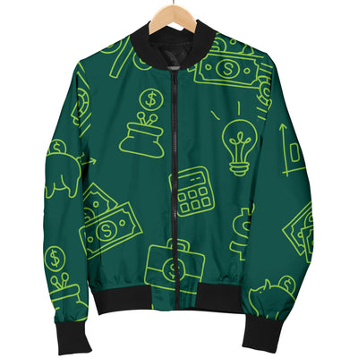 Accounting Financial Pattern Print Design 02 Women's Bomber Jacket