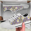 Daisy Pattern Print Design DS011 White Bottom Low Top Shoes