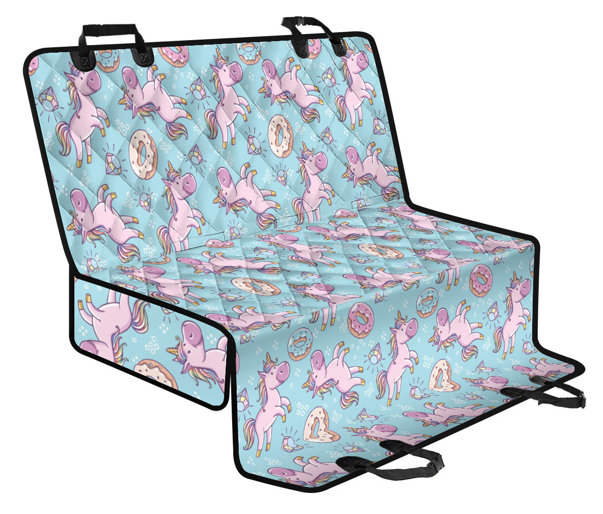 Donut Unicorn Pattern Print Design DN016 Rear Dog  Seat Cover