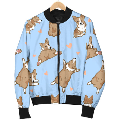 Pembroke Welsh Corgis Pattern Print Design A05 Women's Bomber Jacket