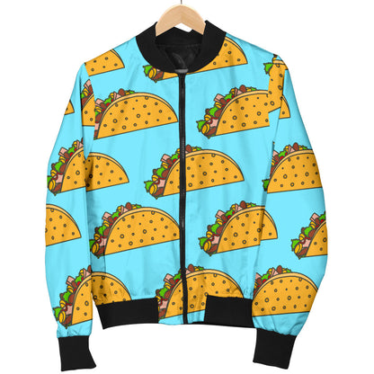 Taco Pattern Print Design TC03 Women Bomber Jacket