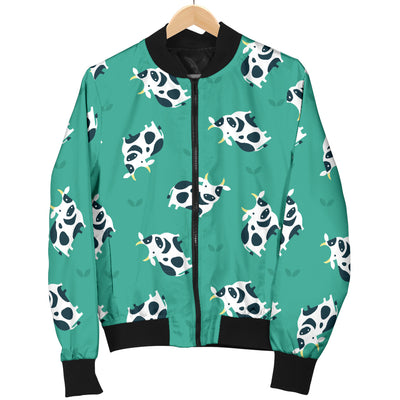 Cow Pattern Print Design 03 Women's Bomber Jacket