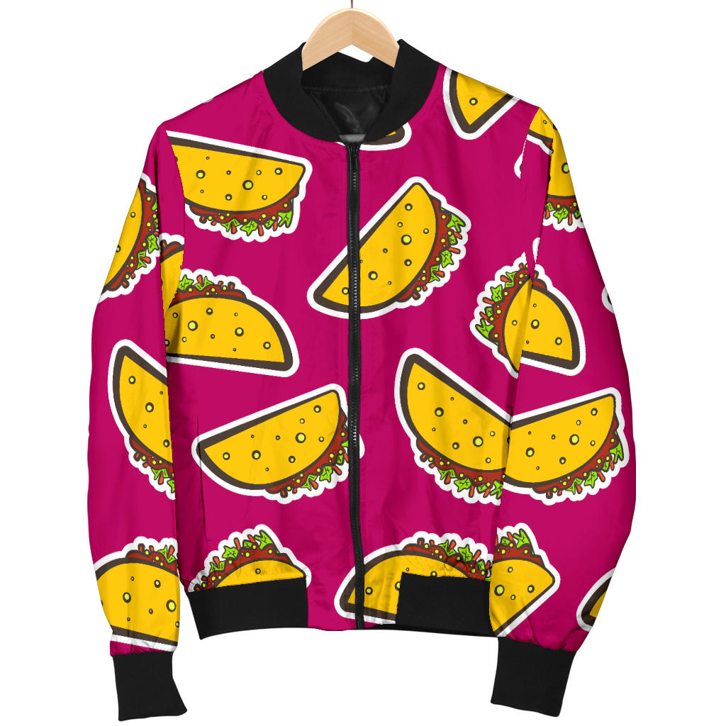 Taco Pattern Print Design TC01 Women Bomber Jacket