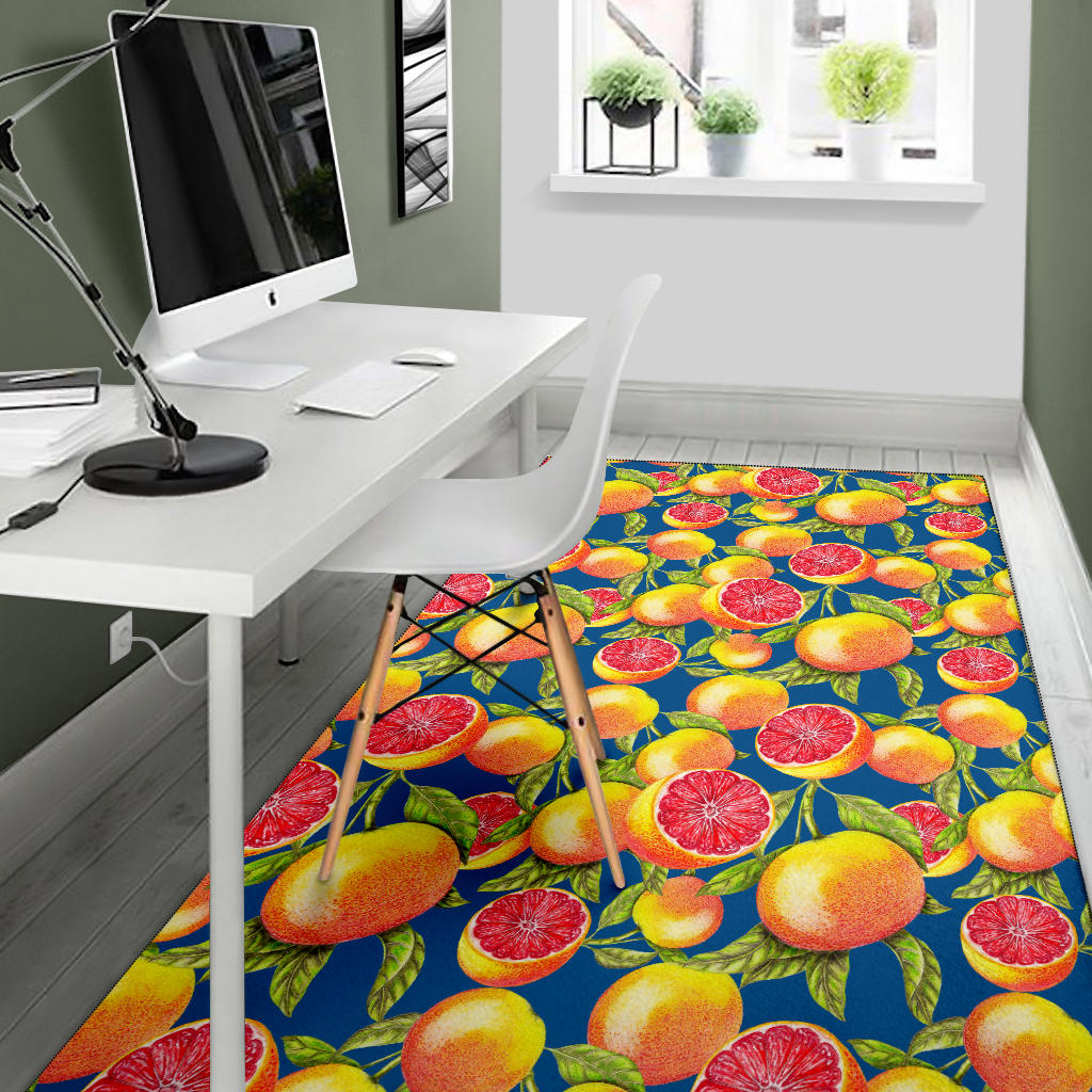 Grapefruit Pattern Print Design GF04 Area Rugs