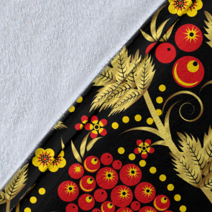 Cranberry Pattern Print Design CB02 Fleece Blanket