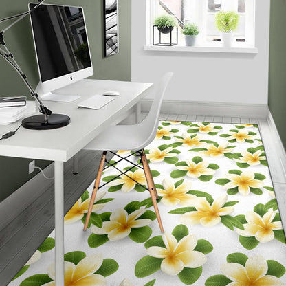 Yellow Plumeria Pattern Print Design PM012 Area Rugs