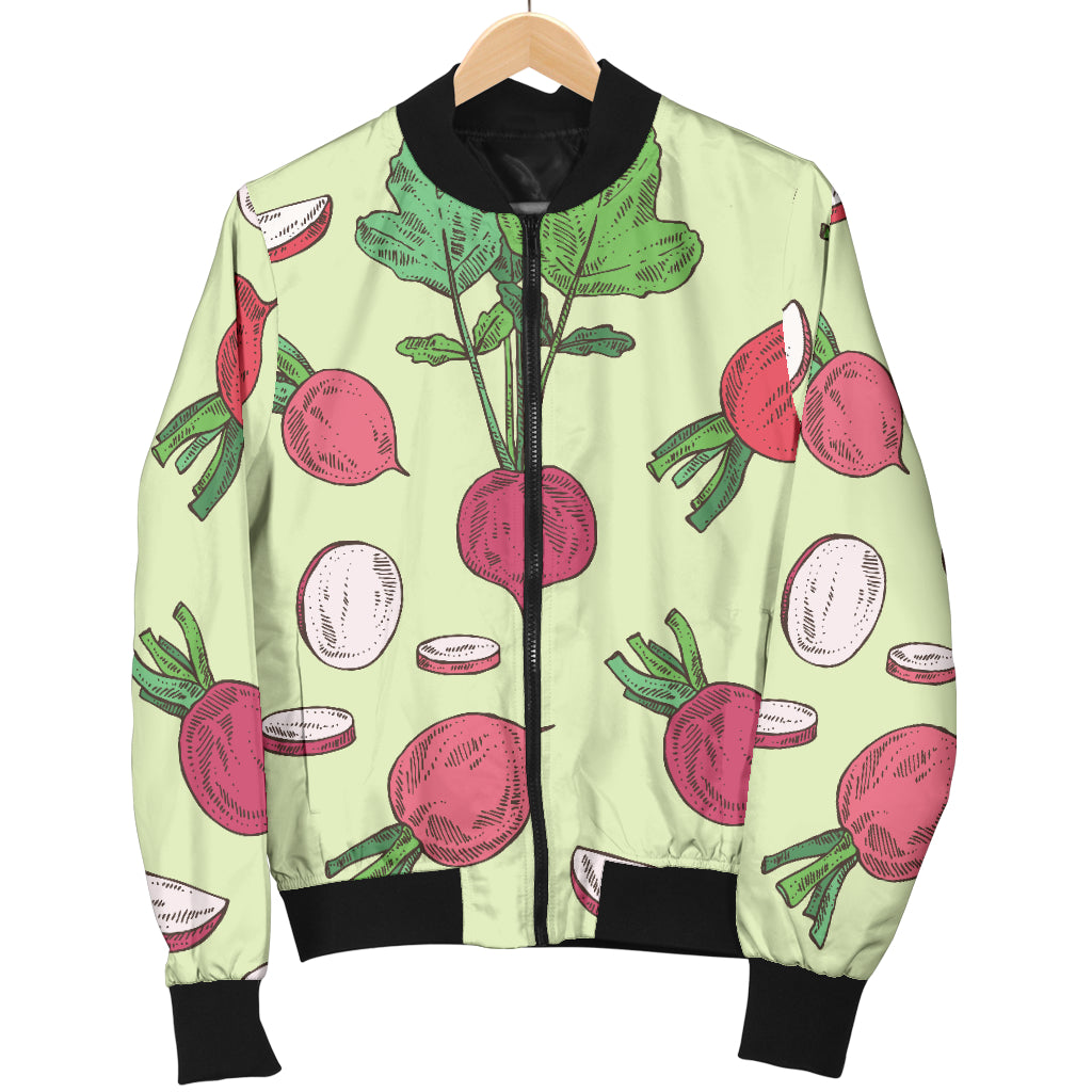 Radish Pattern Print Design A04 Women's Bomber Jacket