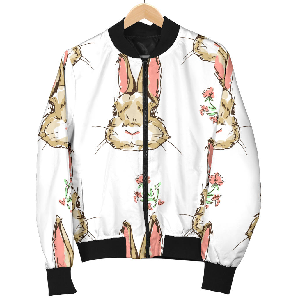 Rabbit Pattern Print Design RB09 Men Bomber Jacket
