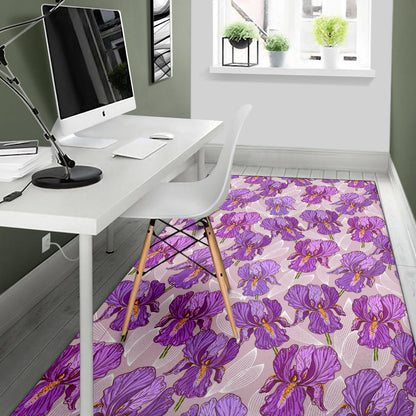 Iris Pattern Print Design IR05 Area Rugs