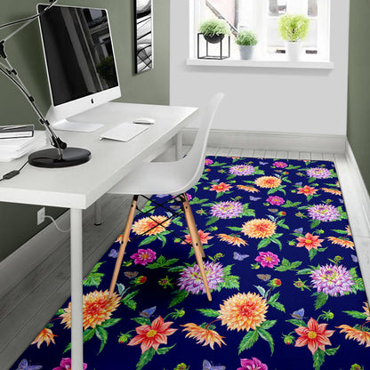 Dahlia Pattern Print Design DH010 Area Rugs