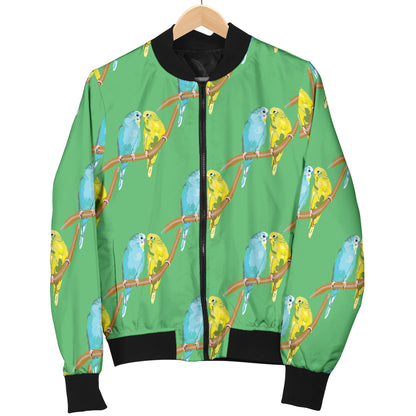 Budgerigar Pattern Print Design 01 Women's Bomber Jacket