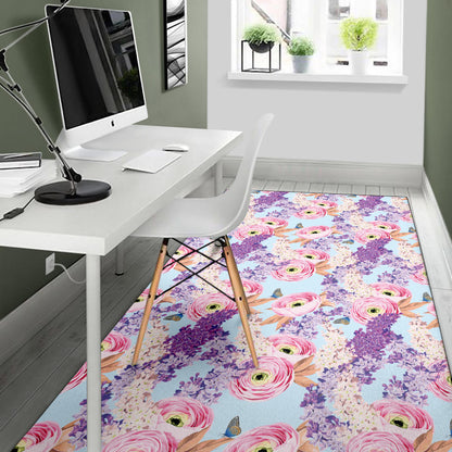 Lilac Pattern Print Design LI03 Area Rugs