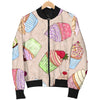 Cupcake Pattern Print Design CP06 Women Bomber Jacket