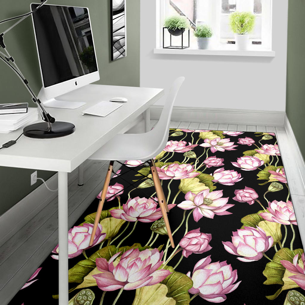Water Lily Pattern Print Design WL06 Area Rugs