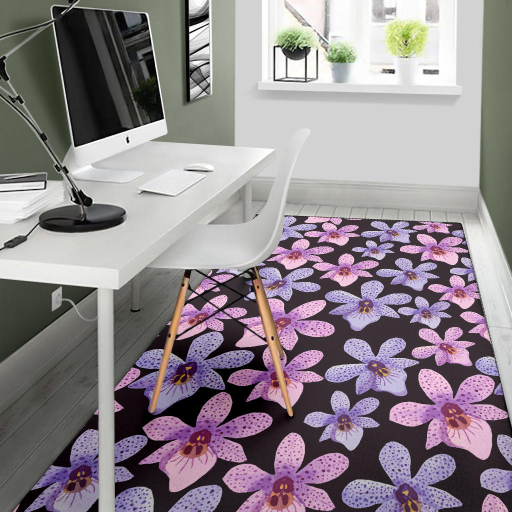 Orchid Pattern Print Design OR08 Area Rugs